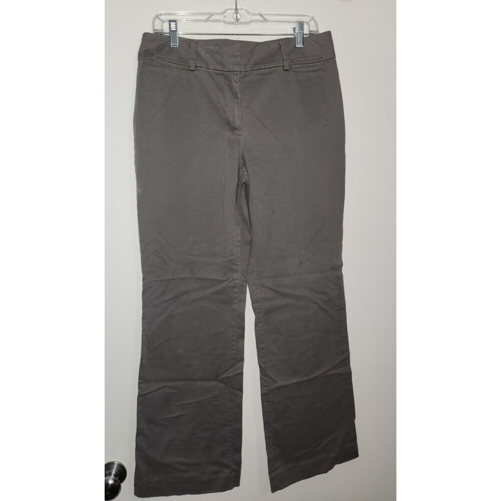 LOFT Womens Sz 10 Curvy Gray Dress Chino Trouser Pants Stretch Career Stretch
